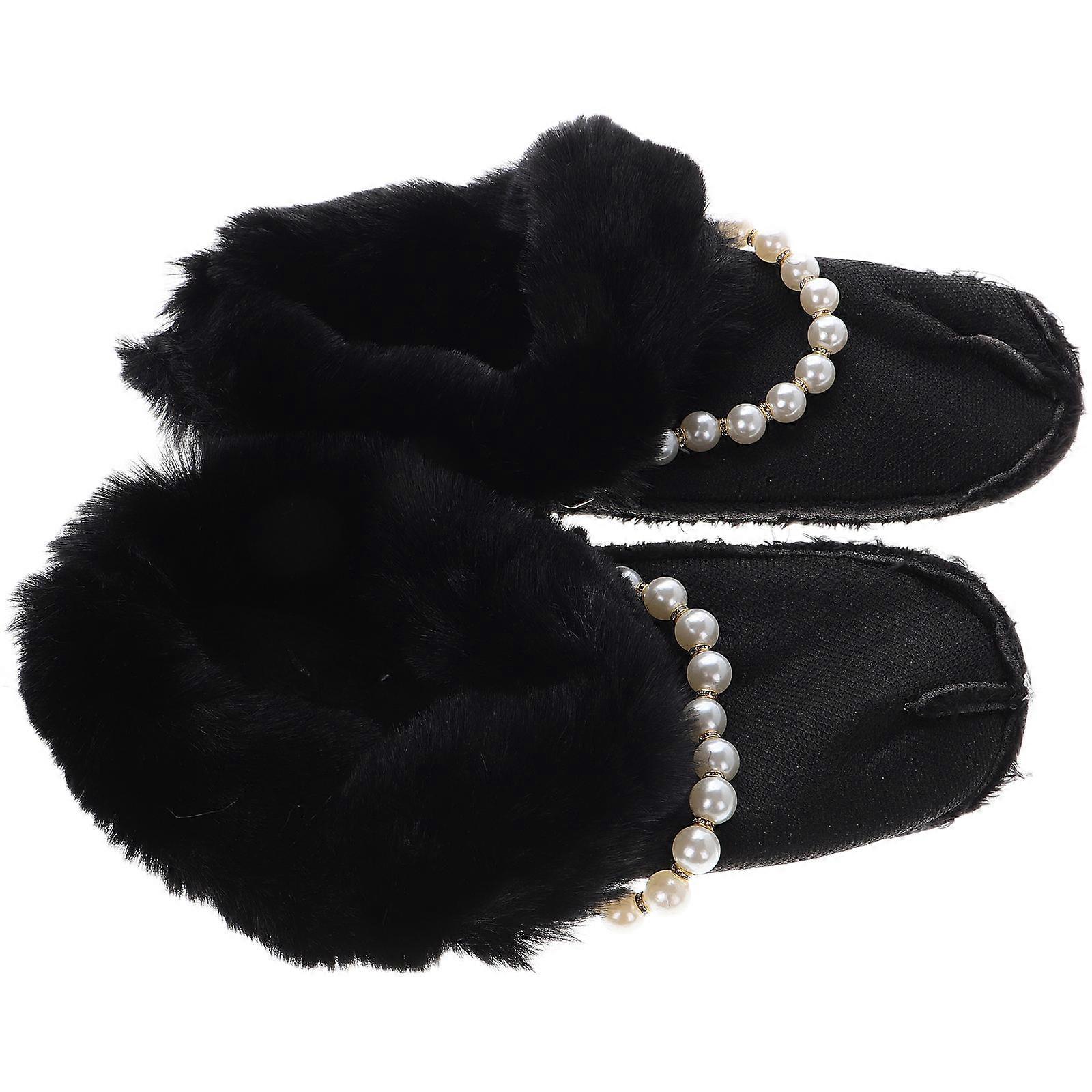 Winter Warm Plush Shoe Inserts for Clogs 1Pair Black Cozy Liners