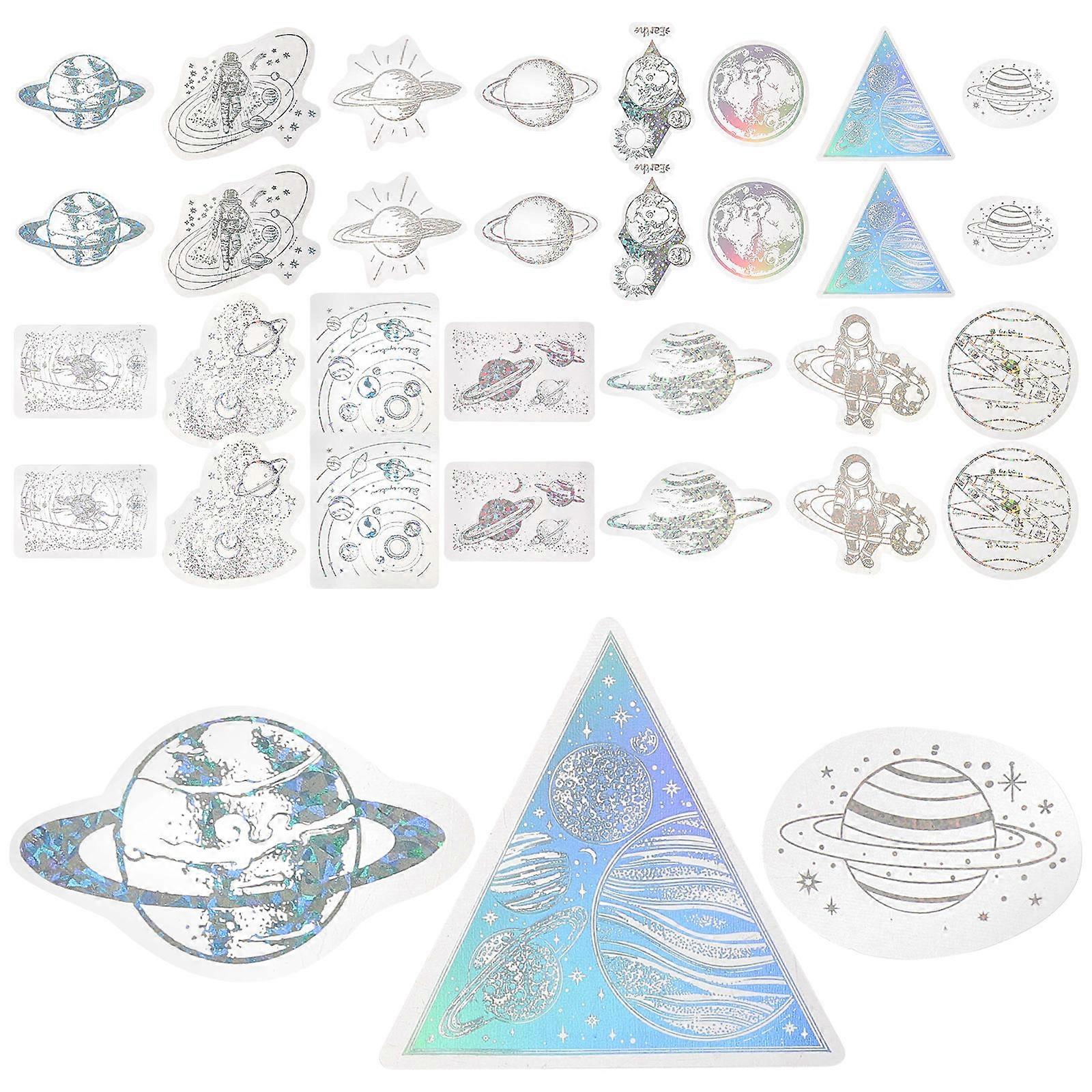 3Pcs Holographic Material Stickers Rectangular Style Suitable For Crafting Gift Wrapping Scrapbooking