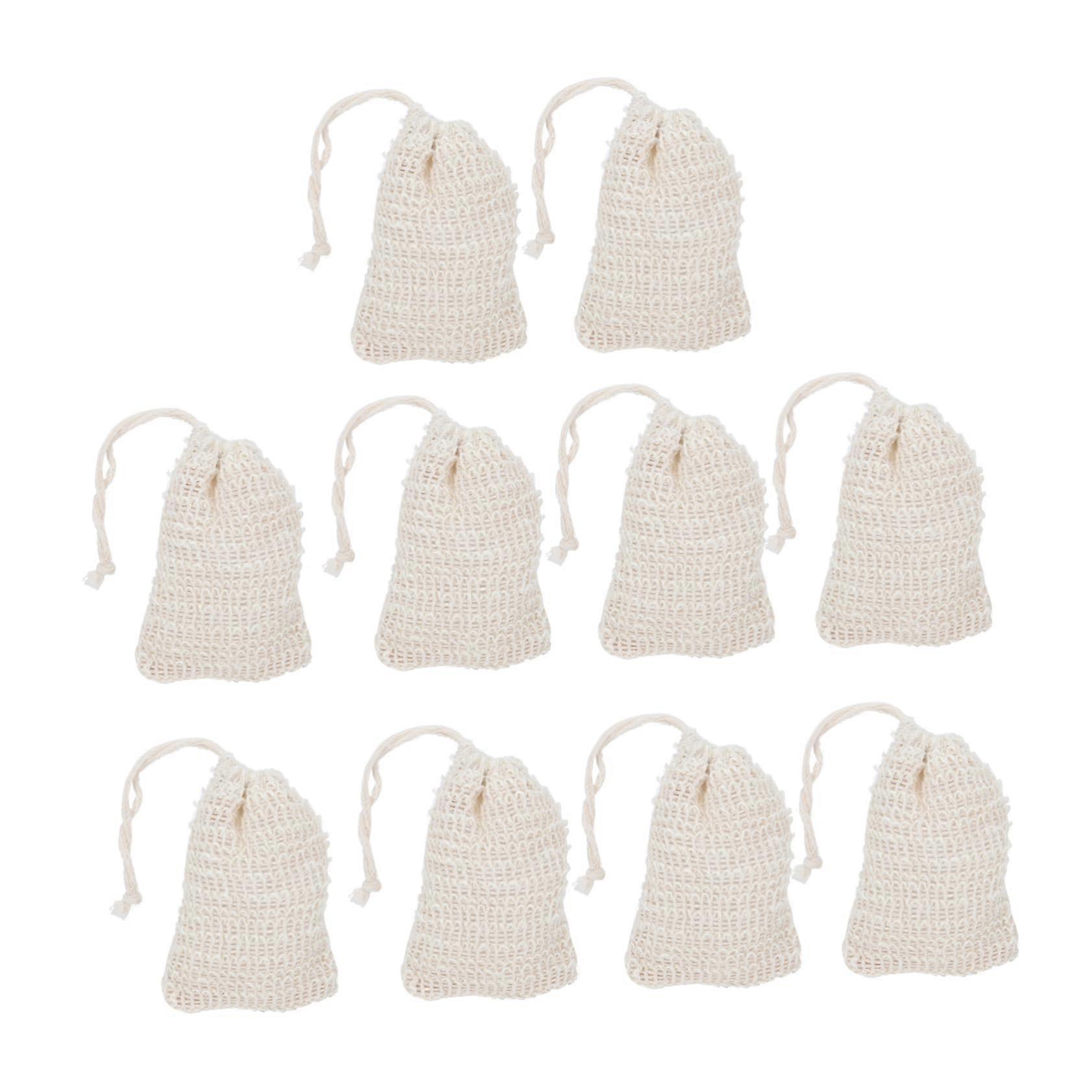 10pcs Foaming Mesh Soap Saver Bag for Shower, Natural Exfoliating Pouch with Drawstring