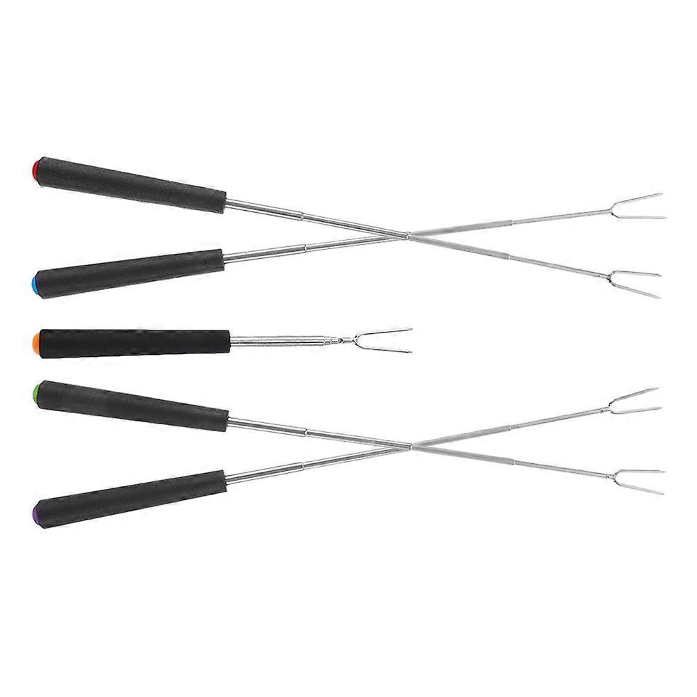 Extendable Rotating Bbq Skewers for Campfire 5Pcs Marshmallow Forks