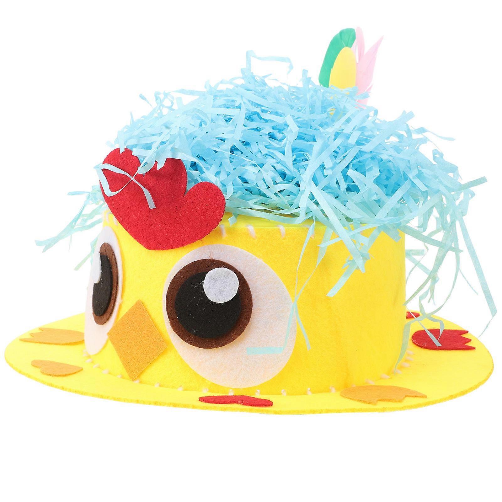 Children's Easter Bonnet Hat Kit for DIY Craft 1Set with Easter Chicks for Parties