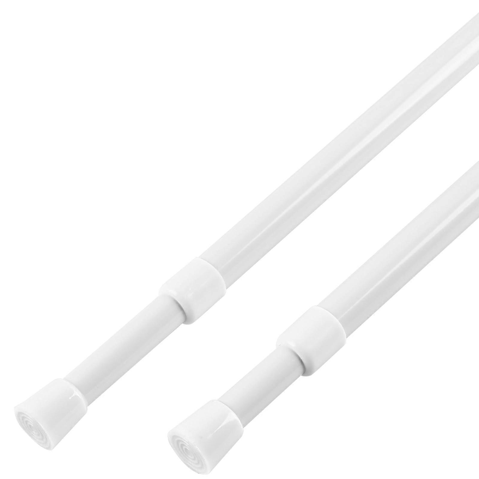 2 Pack White Adjustable Tension Curtain Rods 2840in Tool Rustproof NonSlip Ends
