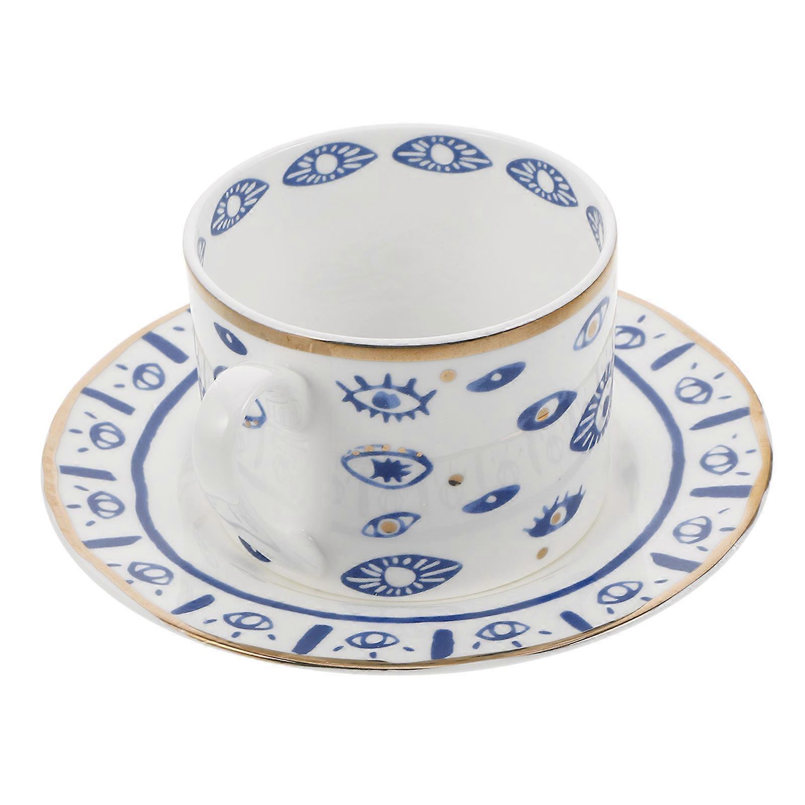 Evil Eye Coffee Mug Ceramic Set for Drinking Use 1Set Featuring Unique Design