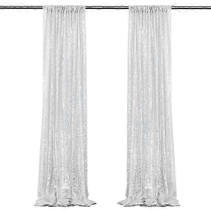 25-26 2 Pcs 2FTx8FT Wedding Sequin Party Background Drapes
