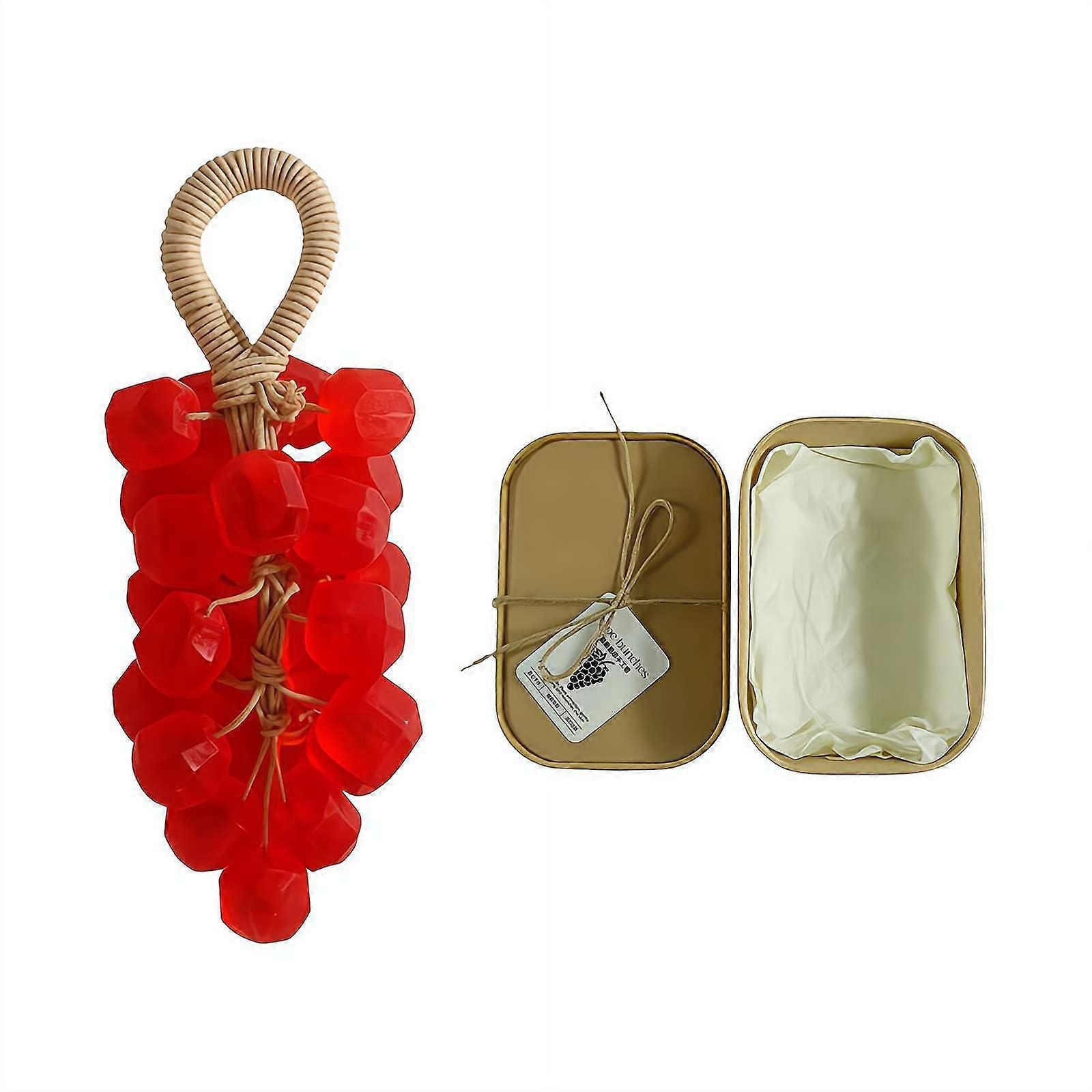 Handmade Decorative Grape Shaped Soap 30oz Rose Scented Plant Based with Gift Box for Bathroom