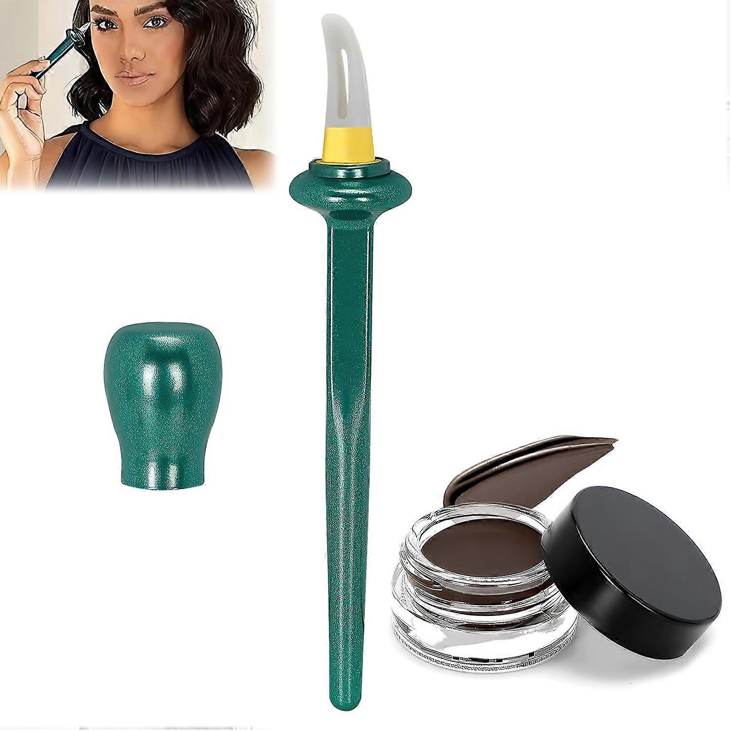 Eyeliner Stencil Kit with Waterproof Cream, Reusable Silicone Winged Applicator for Precision Makeup