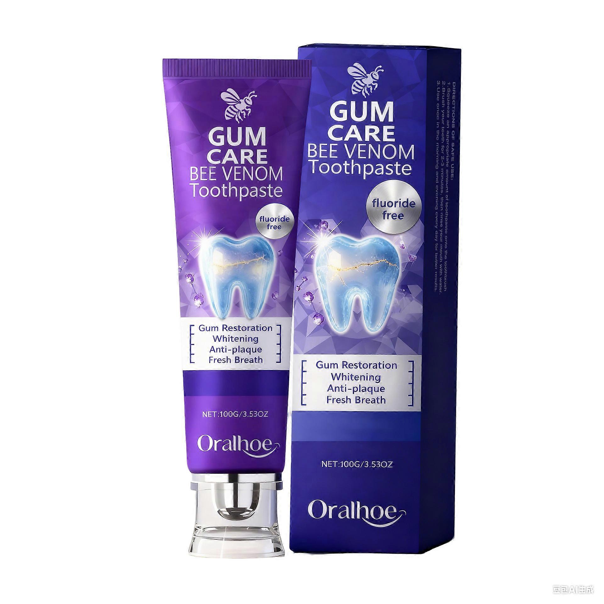 Teeth Toothpaste  Bee Venom Toothpaste Teeth Whitening Toothpaste Remove Plaque Stains Cleaning Oral