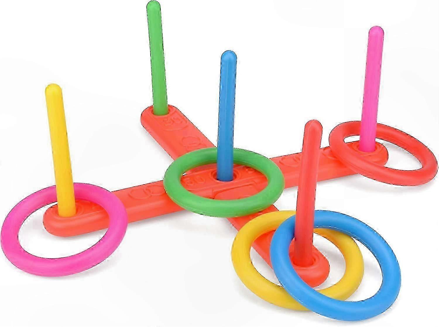 Ring Toss Game for Kids, Plastic Outdoor Play Set