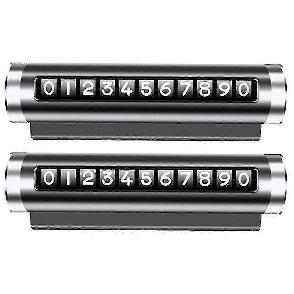 2pcs Car Phone Number Plate Rotatable Car Dashboard Parking Plate Accessory