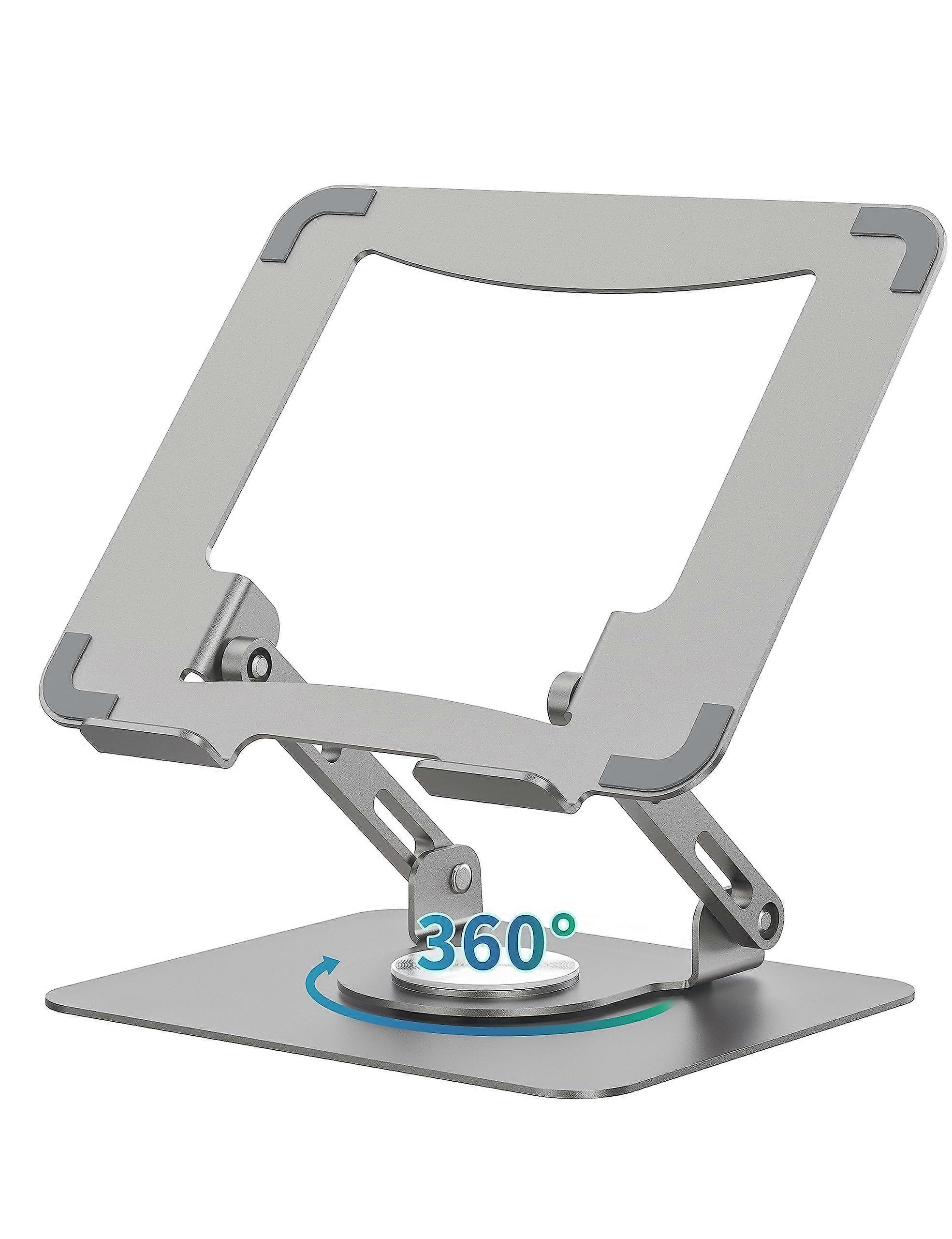 Adjustable Laptop Stand with 360 Degree Rotating Base, Foldable Metal Riser for 1015.6 Inch Notebook