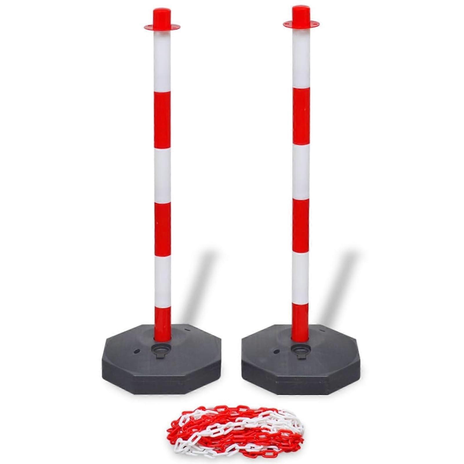 Plastic Chain Barrier Set with Posts 10m Durable Weather Resistant for Outdoor Safety Control