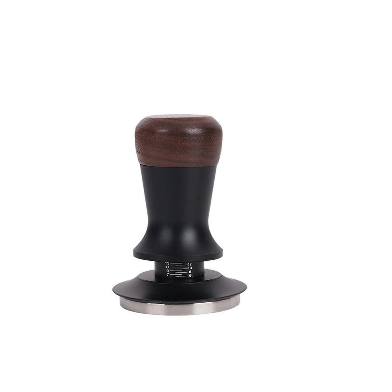 51mm Espresso Tamper with Walnut Handle, Adjustable Height and Spring for Consistent Pressure