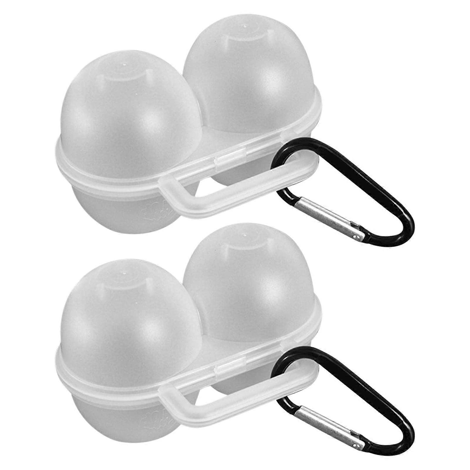 2pcs Egg Storage Box with Secure Lid Closure, Plastic Egg Holder for Camping, Reusable Travel Case