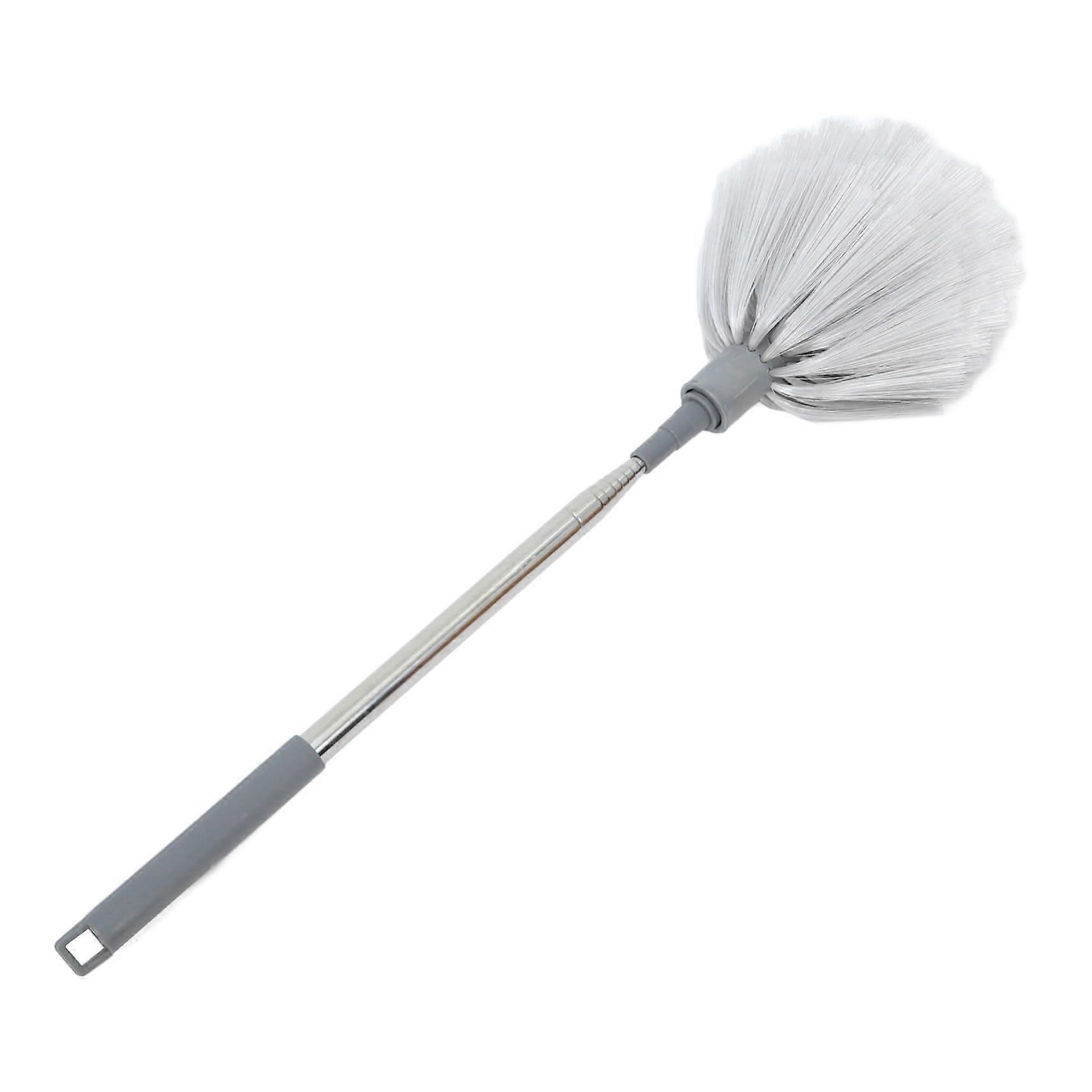 Ceiling Duster with Telescopic Extension Pole and Hard Bristle Brush for  Ceilings Cobweb Removal Grey