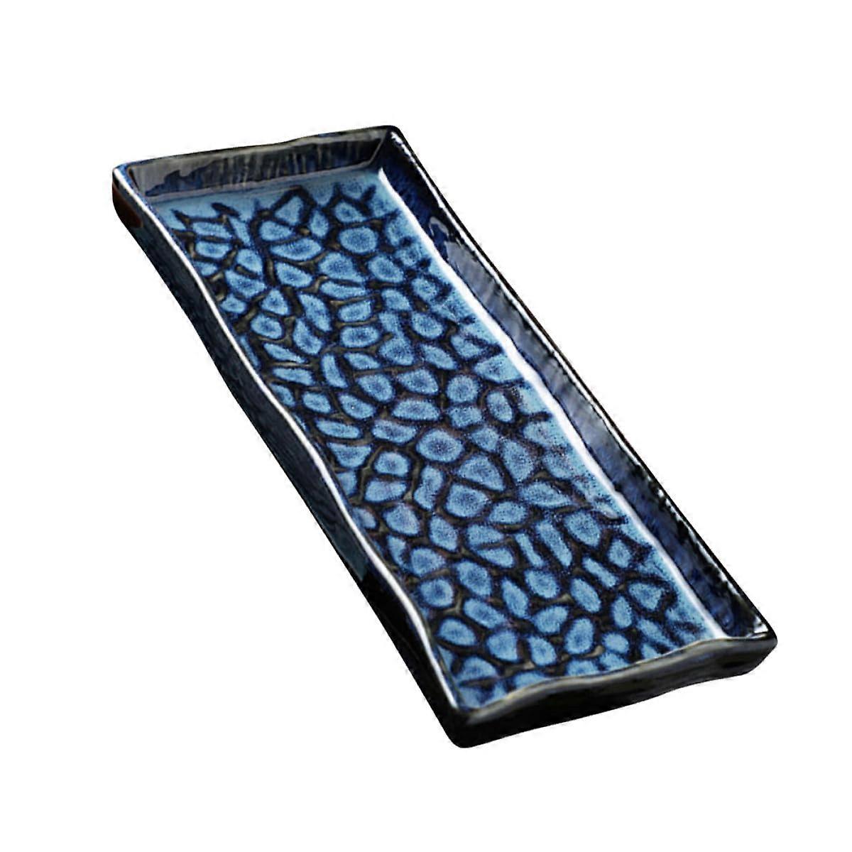 12 Inch Ceramic Sushi Plate  Elegant Rectangular Serving Platter for Home and Restaurant