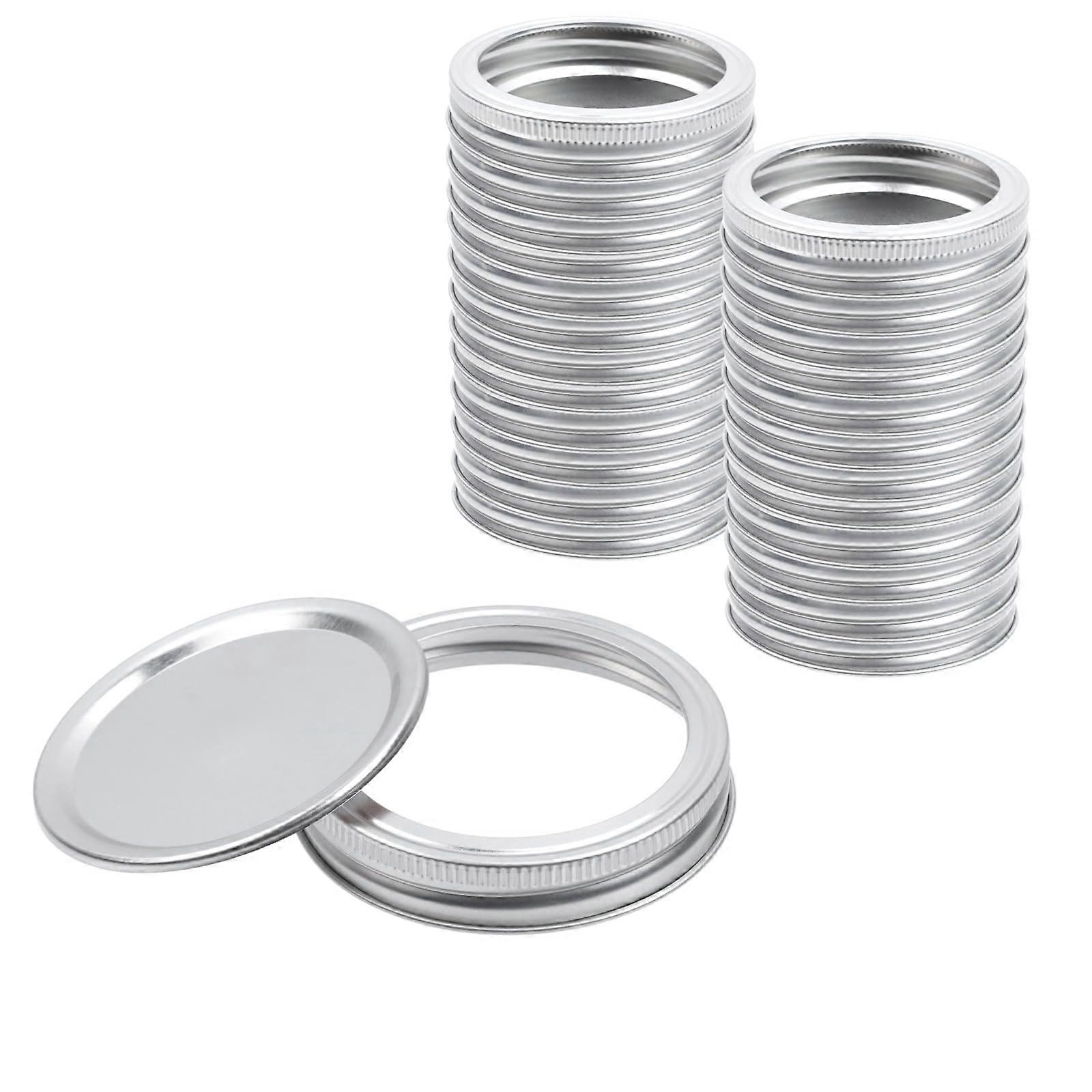 86mm Wide Mouth Canning Lids with Rings, Split Design for Easy Removal, 24PCS RustProof Set