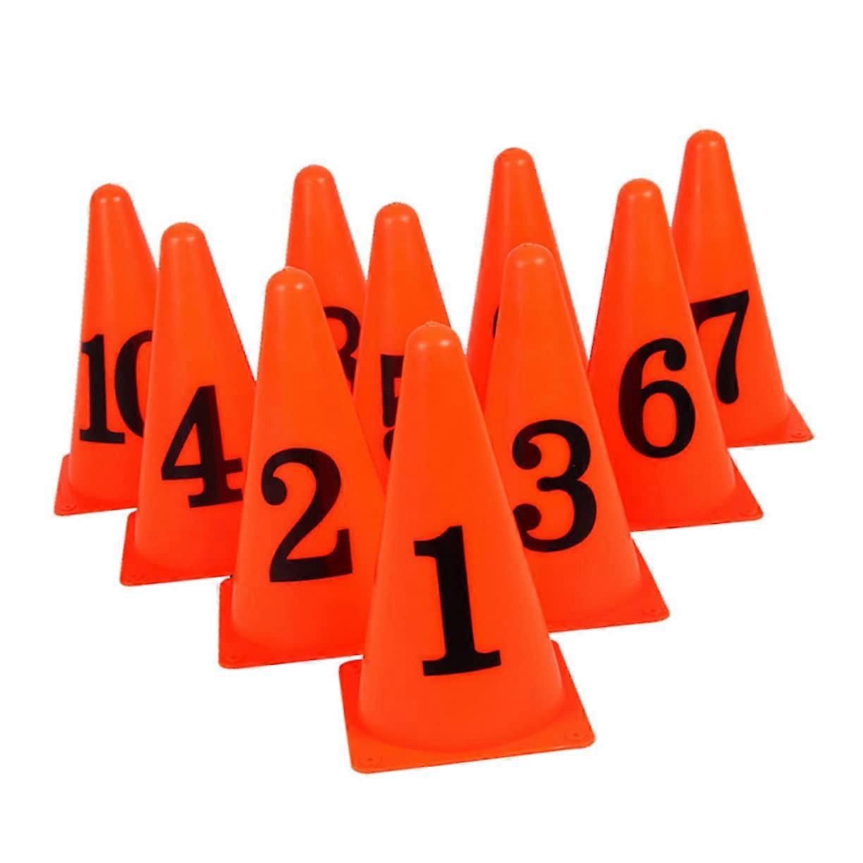 10pcs Soccer Training Cones with Bright Visual Marking for MultiSurface Sports Practice