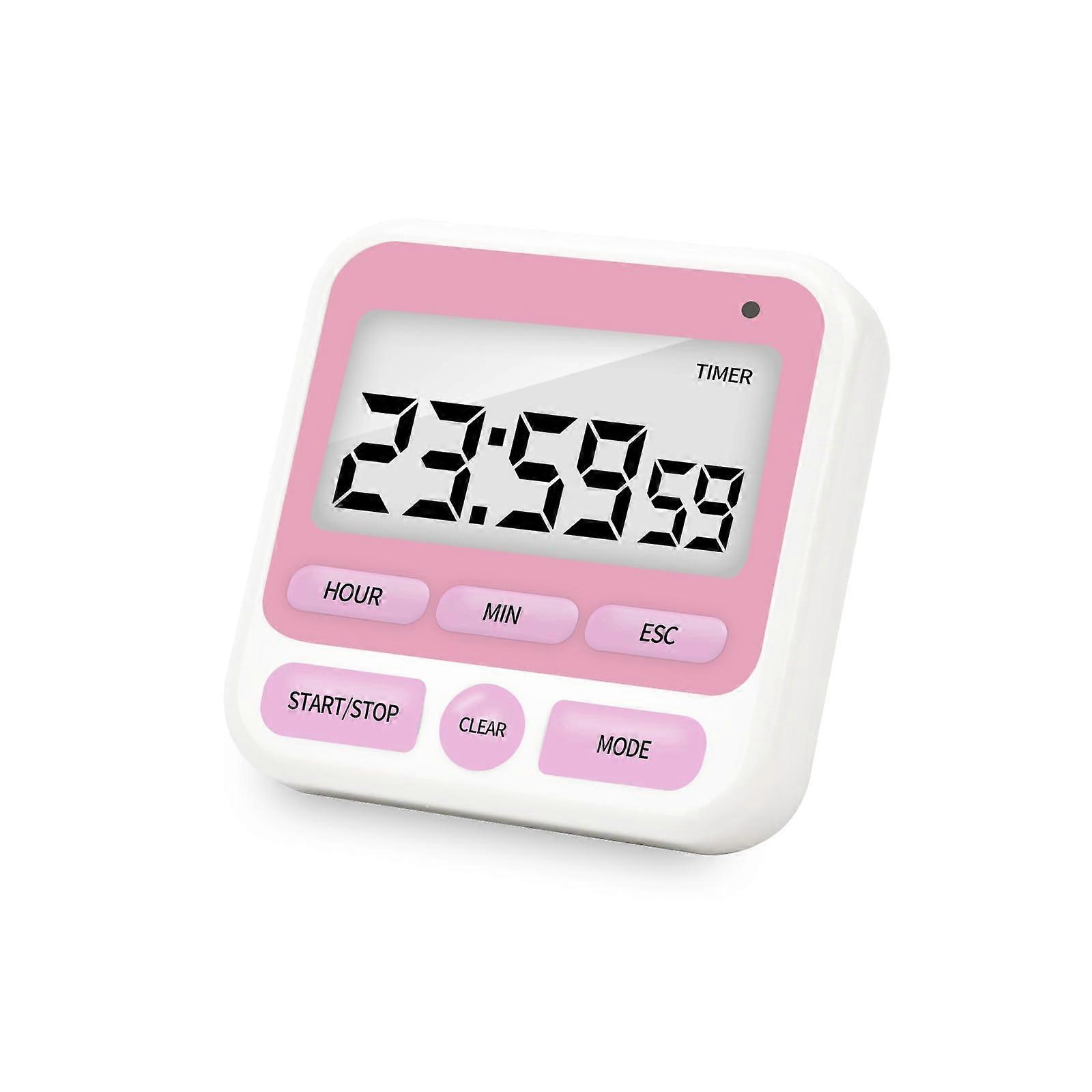 Kitchen Timer with Silent or Loud Mode, 24Hour Digital Countdown, Large Display, Magnetic Back, Red