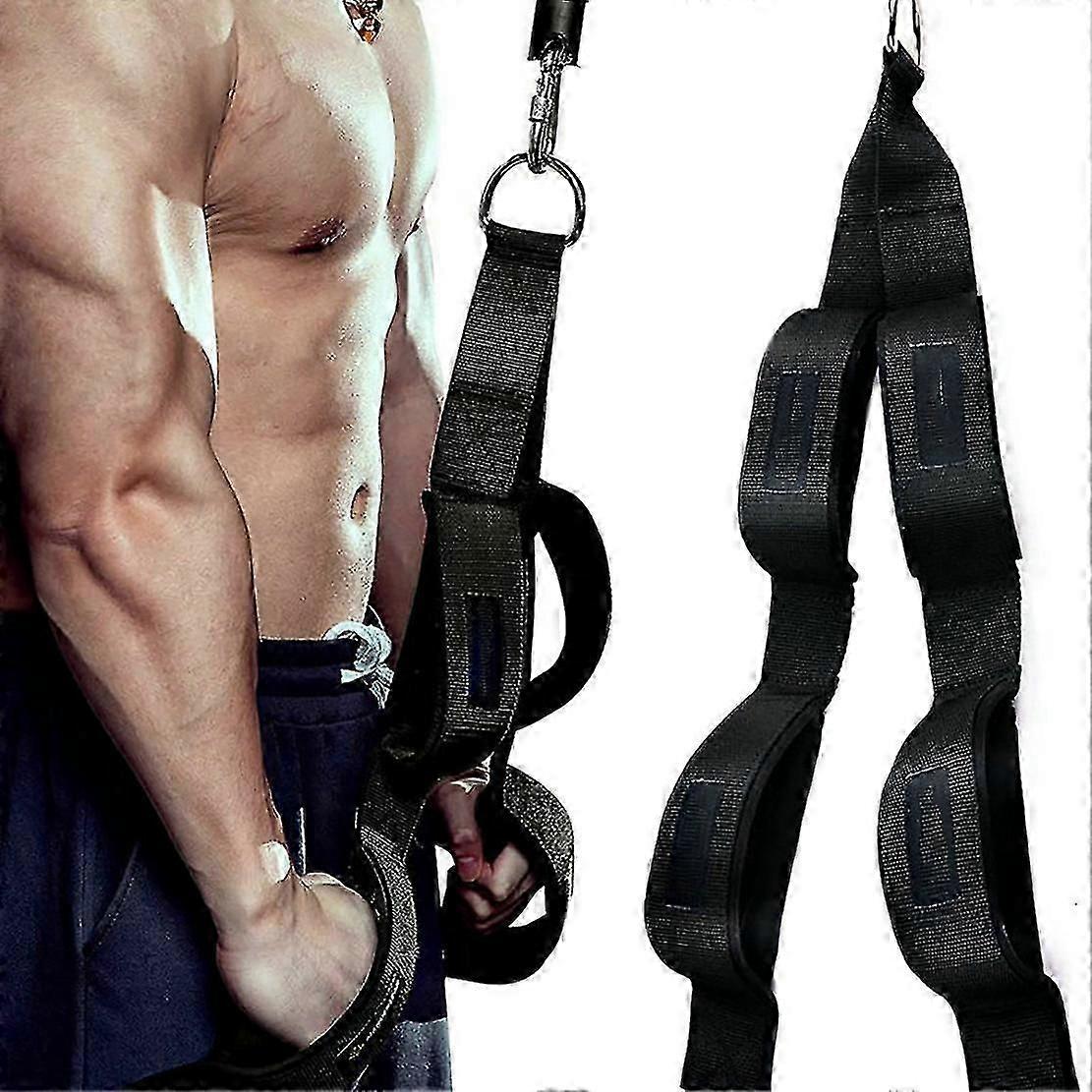 Cable Attachment with 2 Handles,Tricep Pull Down Rope for Push Downs,Crunches,Facepulls for Profes