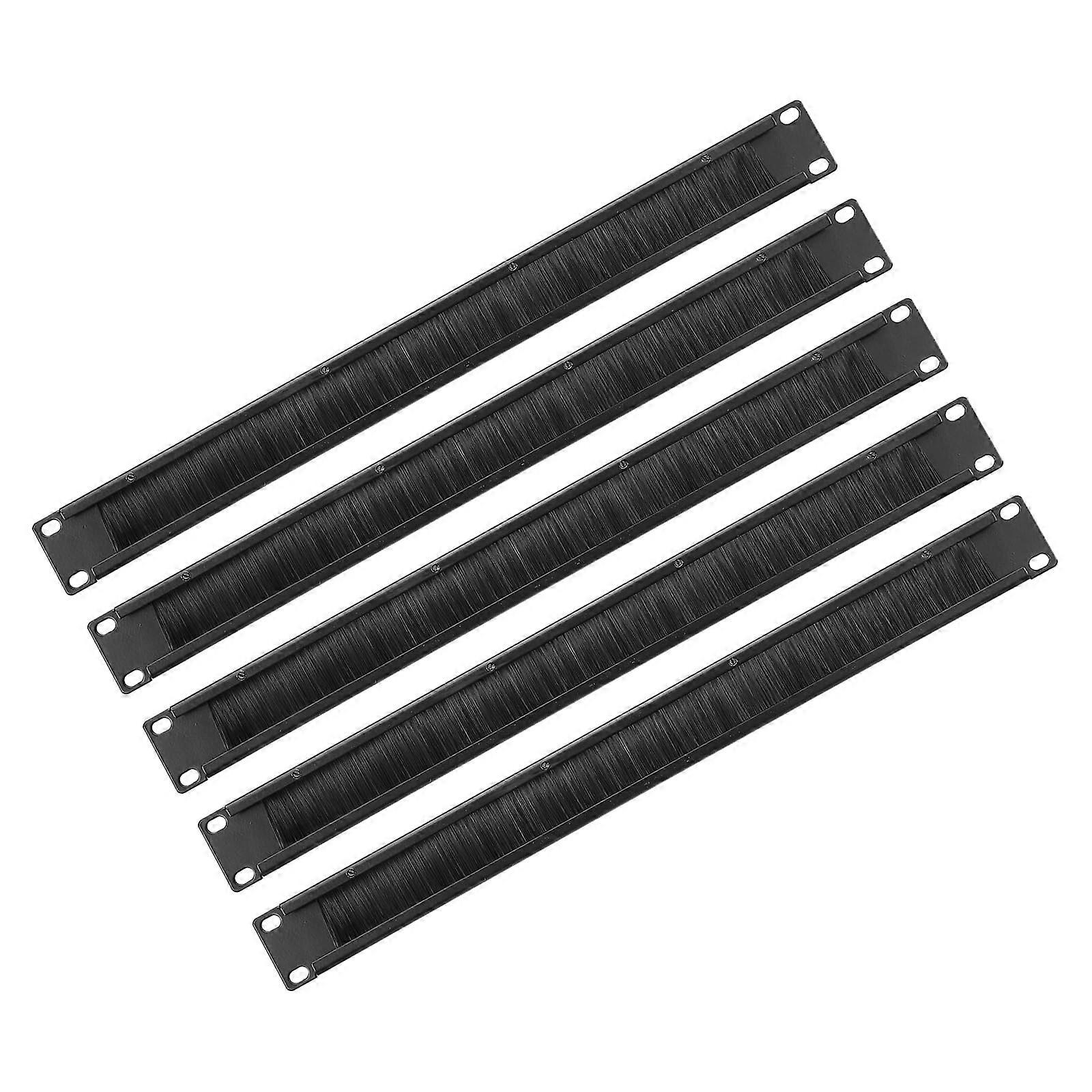 1U Rack Cable Management Brush Panel 5 Pack, 19 Inch Server Rack Organizer with Dust Blocking Design