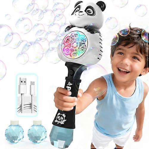 Panda Bubble Machine with Colorful LED Lights and Continuous Bubble Stream for Kids Parties