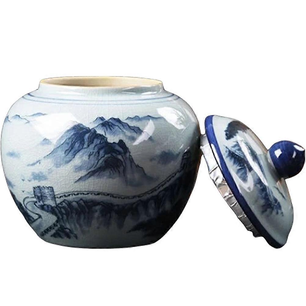 Ceramic Tea Storage Box Tea Leaf Canister with Lid for Use