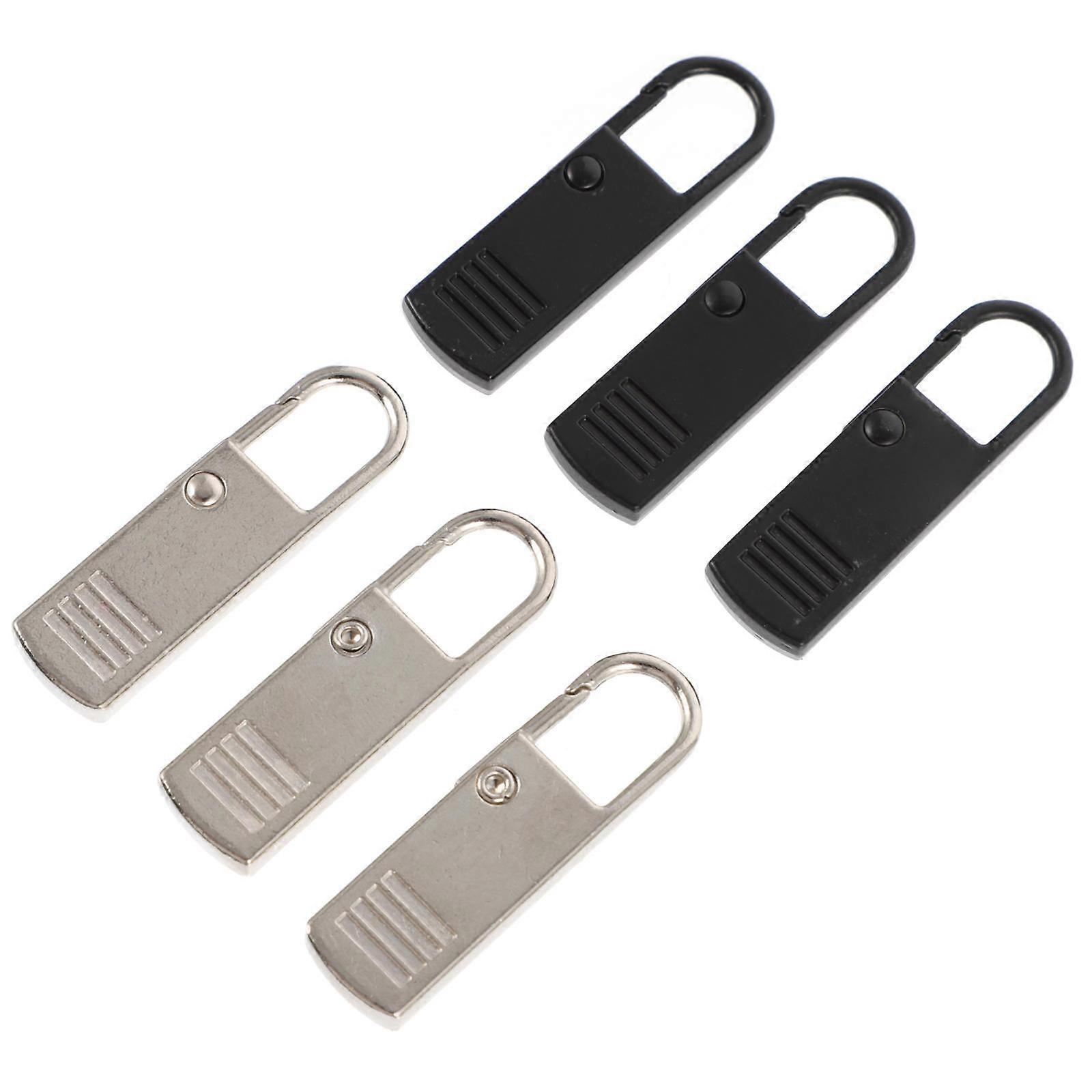 Metal Detachable Zipper Pulls for Universal Zipper Head Replacement 6Pcs