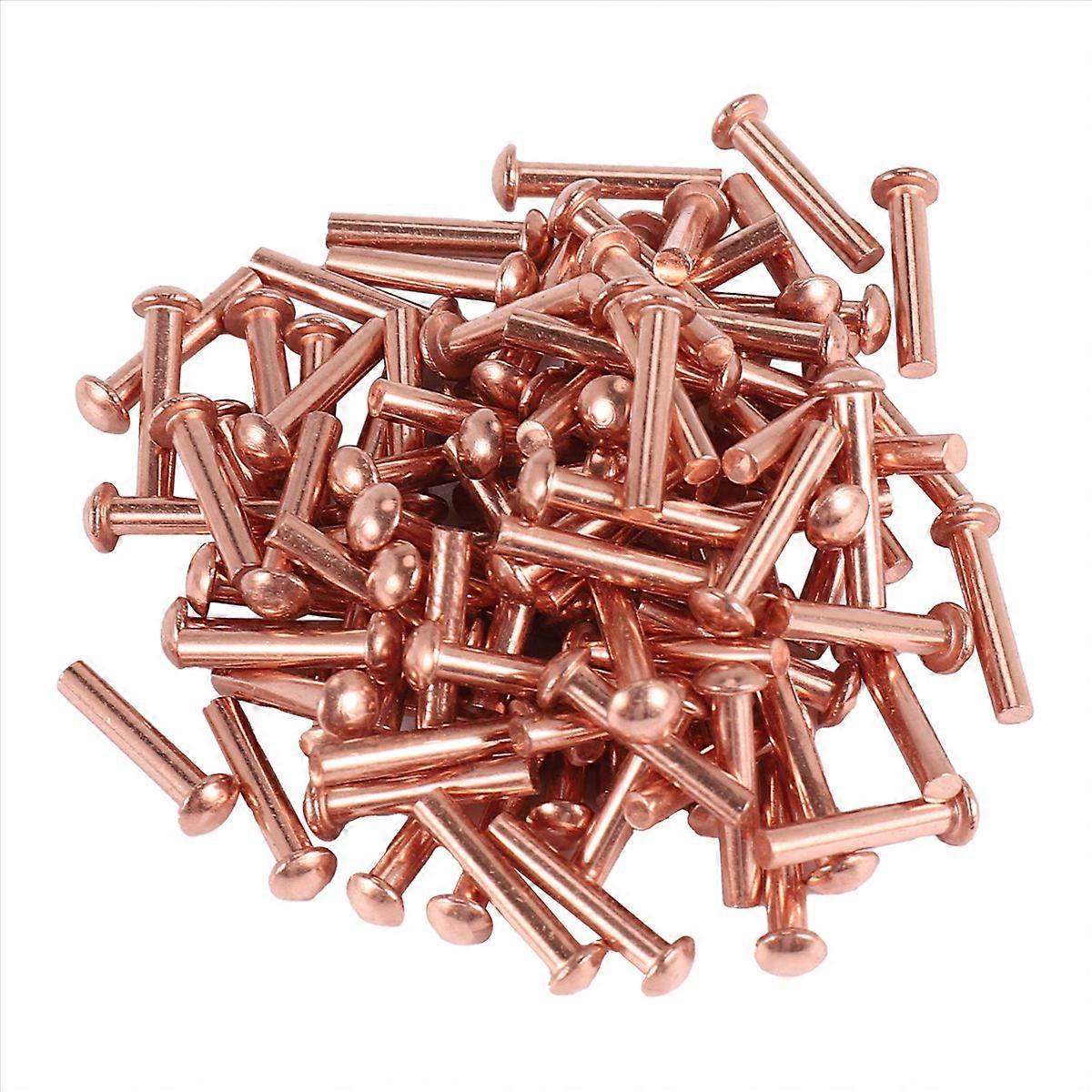 100 stk 5/64inch x 25/64inch Round Head Copper Solid Rivets Festers
