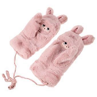 Adorable Women's Plush Mittens For Winter Season Offering Windproof Protection While Keeping Hands Warm And Comfortable 1 Pair