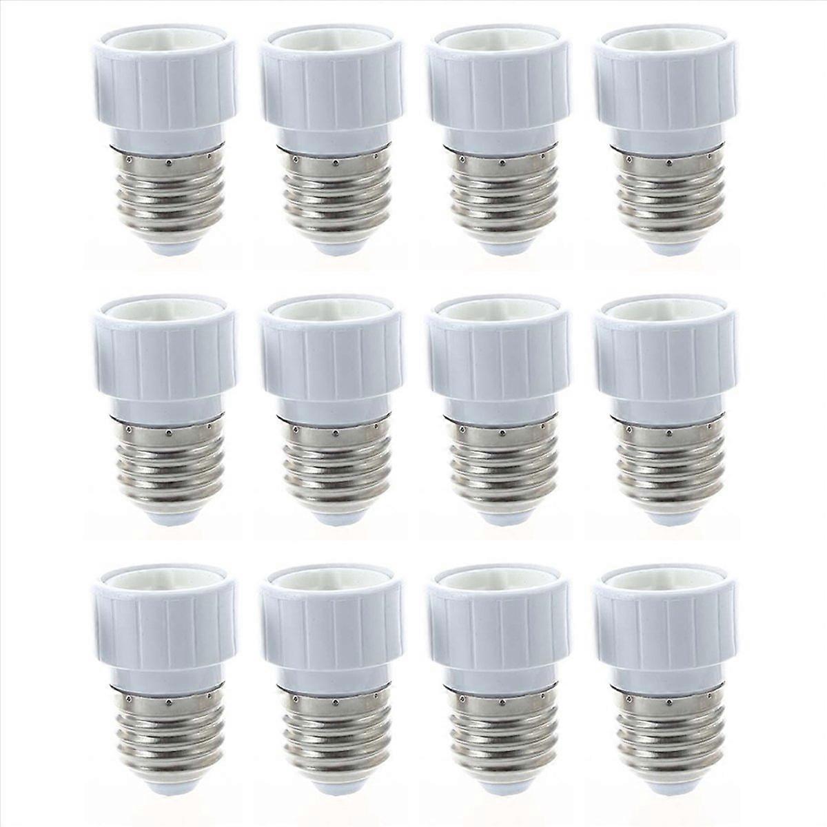 12x E27 to Light Socket Adapter Socket Adapter Lamp Bulb Converter White