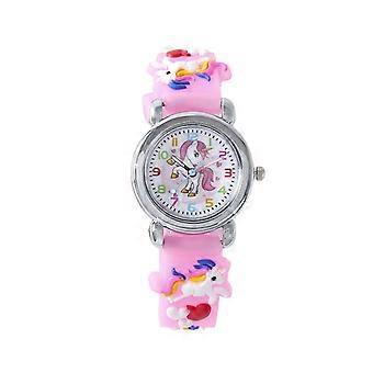 Montre enfant 3D, jouet mignon avec bracelet en silicone, montre à quartz, cadeau idéal pour les filles et les garçons de 3 à 11 ans, jouet éducatif.