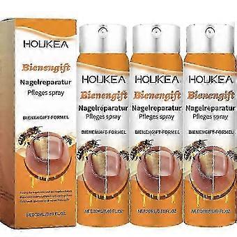 3 sprays reparadores de uñas con veneno de abeja, tratamiento antifúngico diario, brillo natural, cuidado nutritivo y suave para uñas.