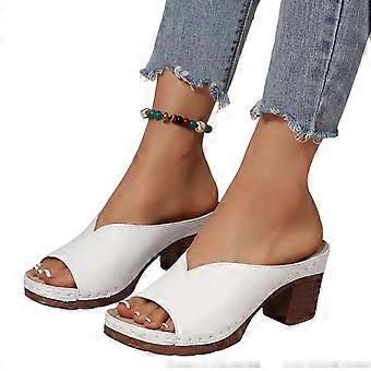 Sandalias Willtoo de verano para mujer, con tacón cuadrado alto y punta abierta, transpirables, cómodas e informales, para yoga y caminar