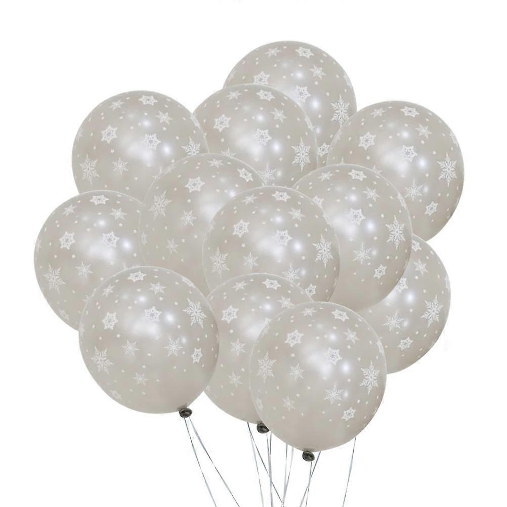 12 Pcs 12inch Christmas Frozen Snowflake Latex Balloon for Birthday Party Wedding Xmas