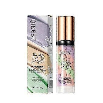 3-in-1-Primer für das Gesicht vor dem Make-up, Sonnenschutz-Isolationscreme, LSF 50, Farbkorrigierender Gesichtsprimer in einem Schritt, kaschiert Unreinheiten und reguliert den Ölglanz.