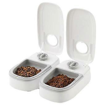 Automatic 2-Meal Cat Feeder - 48H Timed Wet Cat Food Refrigerated Dispenser Puppies and Kittens in Yogurt and Canned