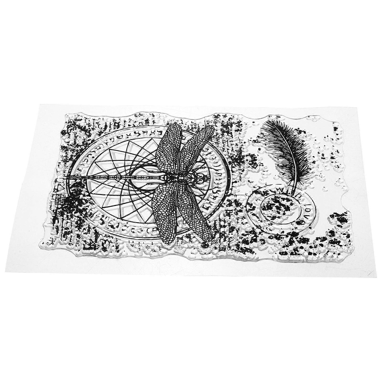 Silicone Clear Stamp Dragonfly Pattern Stamp for DIY Use
