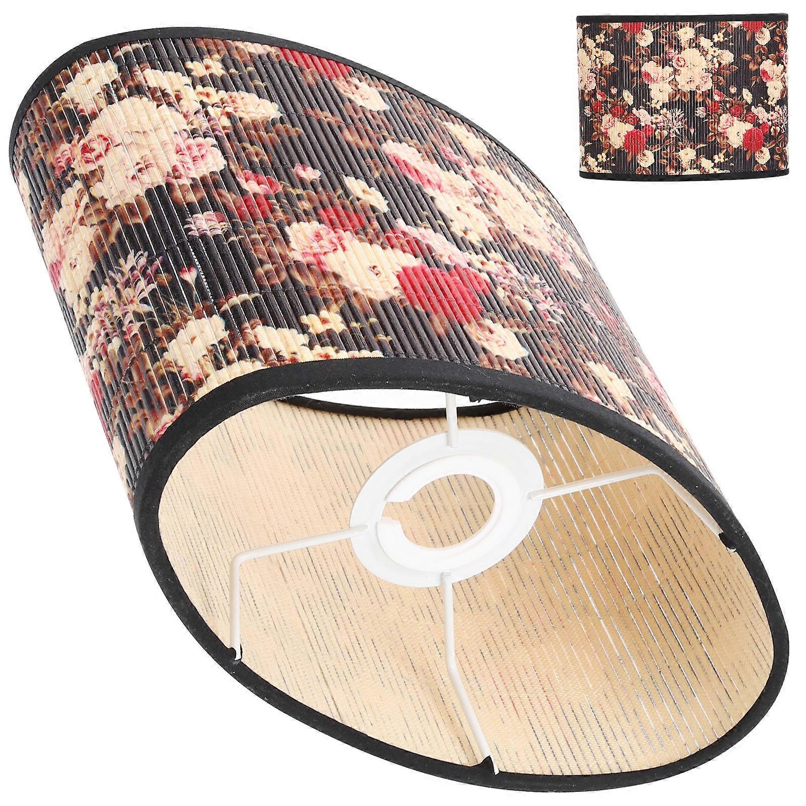 Multi Bamboo Lamp Shade Cover Oval Replacement 3Pcs for Rustic Table Lamp