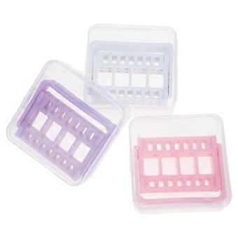 Nail Polishing Drill Rack for Nail Grinding Head Storage Box 3Pcs Portable and Stable