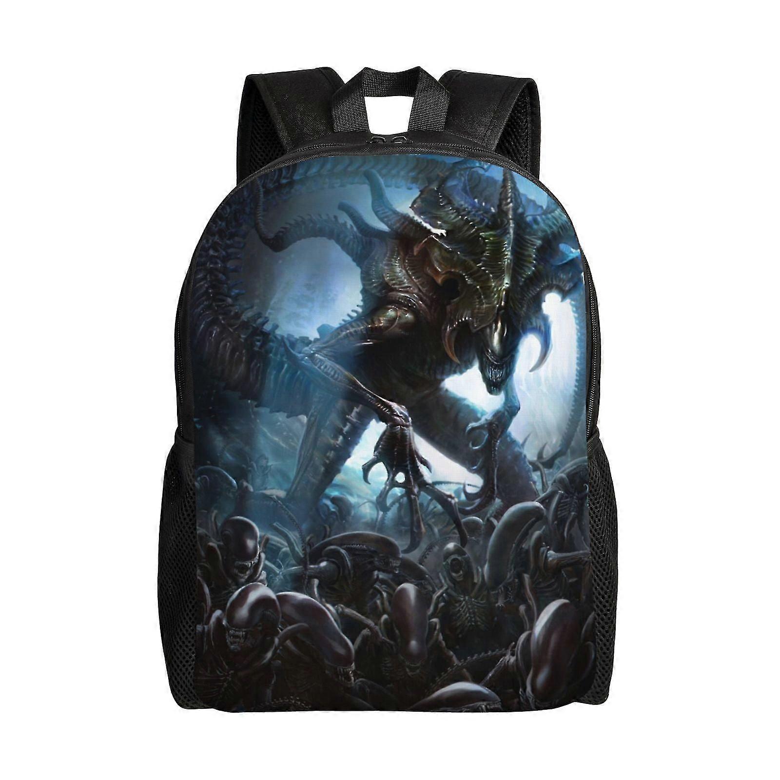 k521 Alien vs Predator Cartoon Backpack Daypack for Work Anime Bag Notebook Bag a521