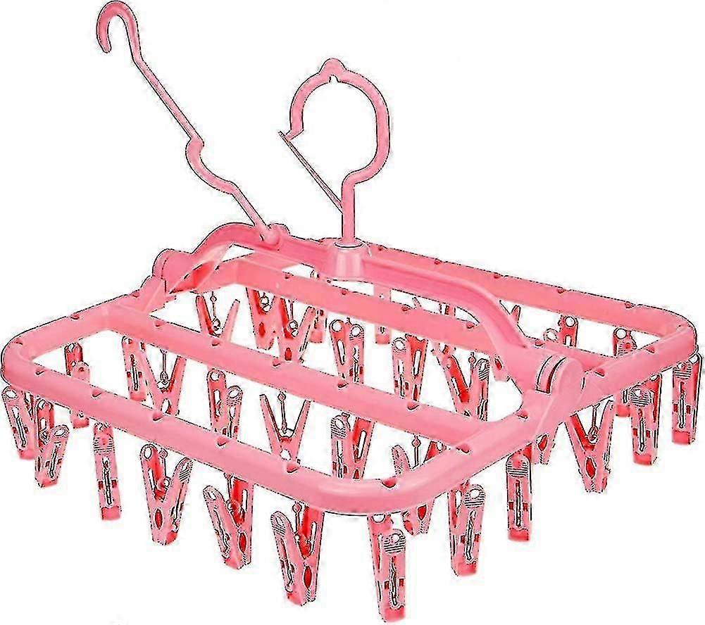 Foldable sock dryer with 32 clips, suitable for multiple scenarios