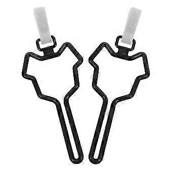 Pet Waste Bag Holder and Dispenser with Clip for Dog Leash, 2 Pack Black ABS Carrier