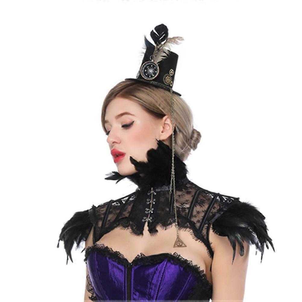 Schwarzer Spitzenumhang für Cosplay mit angenehmer Textur