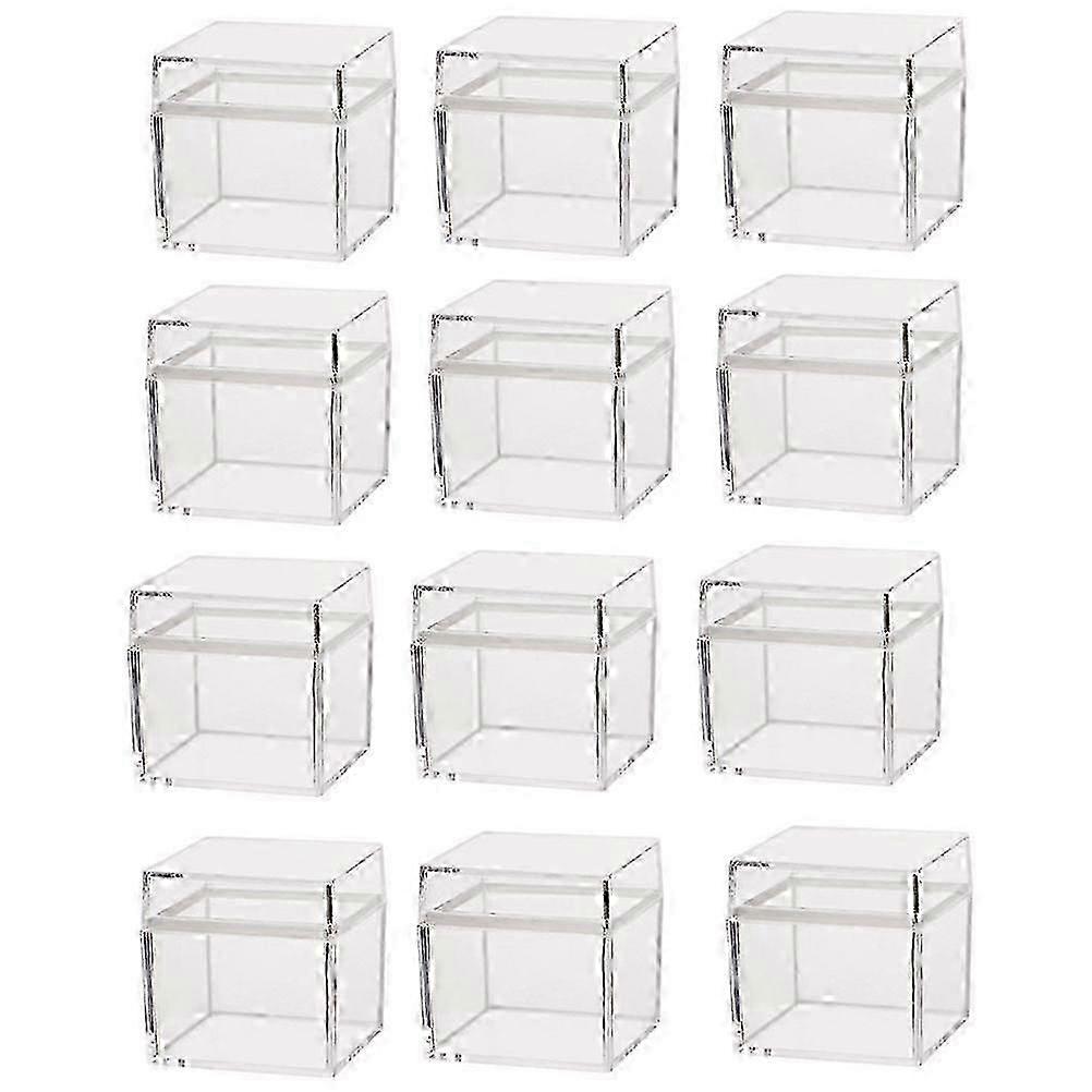 24 clear packaging boxes, plastic candy boxes, gift containers, square containers, 5 x 5 cm, transparent,