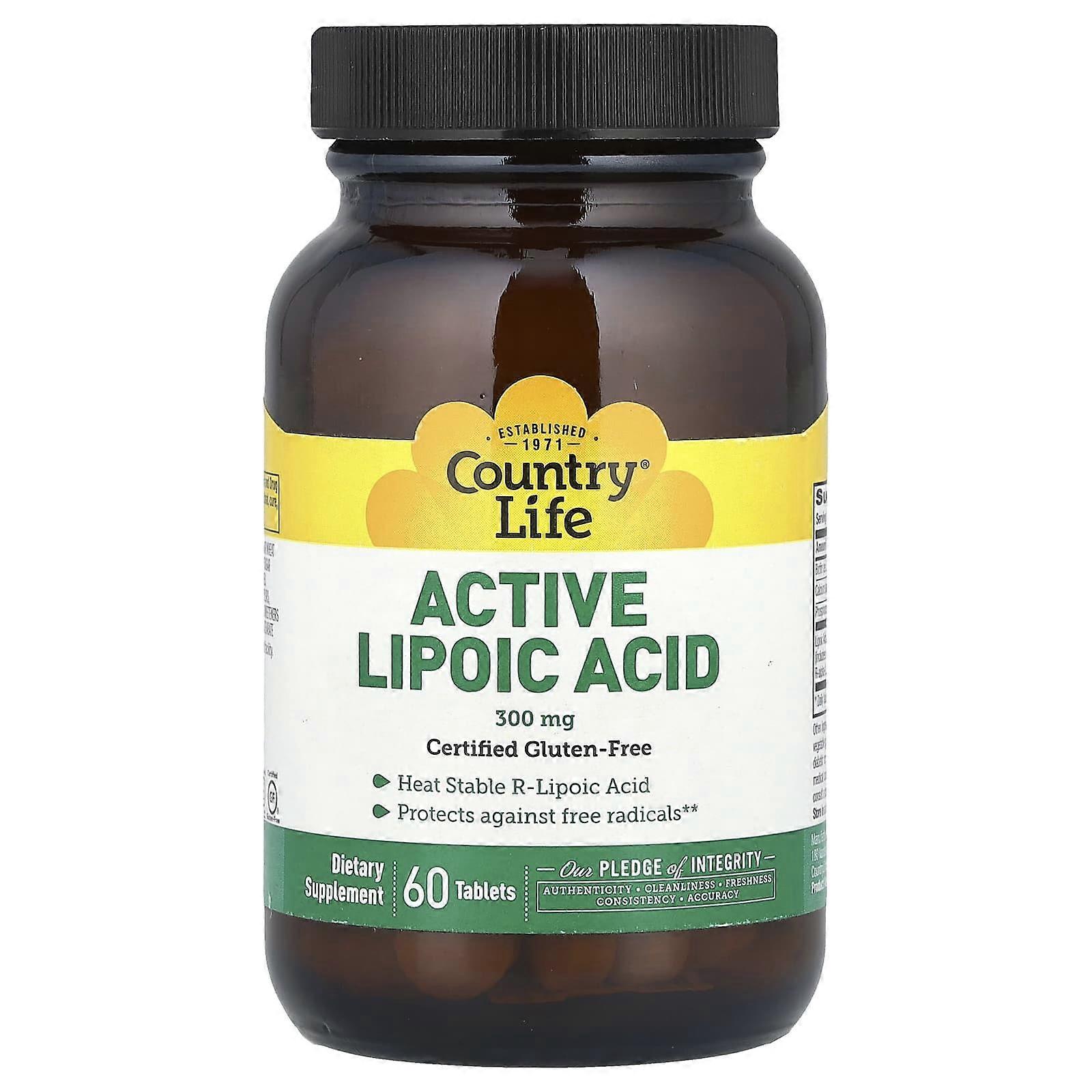 Country Life, Active Lipoic Acid, 60 Tablets
