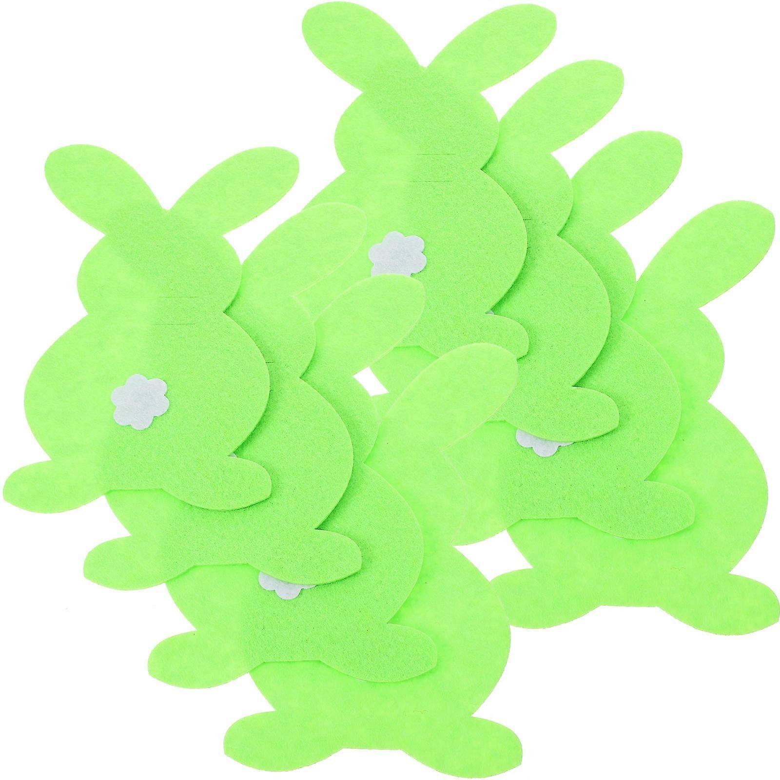 8pcs Silverware Sleeve Easter Party Silverware Bag Cutlery Holder Flatware Rabbit Shaped Pocket