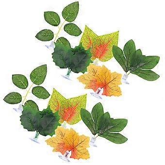 Simulated Plant Ornament Reptile Plant Decor with 50Pcs for Terrarium