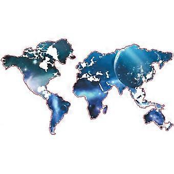3D Blue Planet World Map Adesivos de Parede Quarto de Crianças Sala de Estar Escritório Fundo Home Decor Art Decals Poster Sticker Wallpaper - -