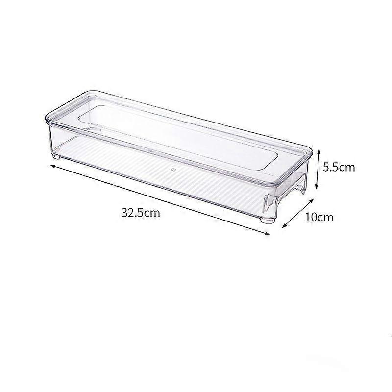 Cabinet/Kitchen storage box, small plastic refrigerator bin, long box, transparent
