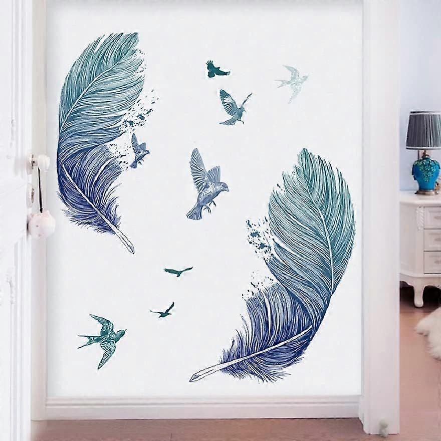 PCS Design Wall Sticker XXL Feather Pattern Blue